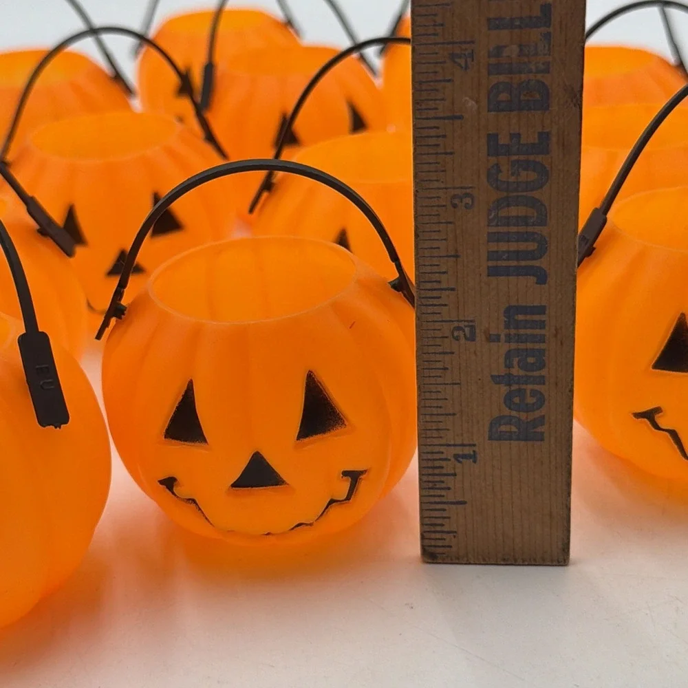 Blow Mold Mini  Jack-O-Lanterns Pumpkins Candy Container Vintage Lot Of 12
